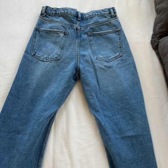 Zara Blue Distressed Flare Jeans - Picture 4 of 4